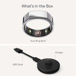 Oura Ring Gen3 Heritage - Silver - Size 8 - Smart Ring - Size First with Oura Ring Gen3 Sizing Kit - Sleep Tracking Wearable - Heart Rate - Fitness Tracker - 5-7 Days Battery Life