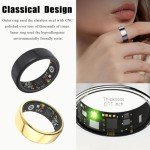 Hivisuals Smart Ring for Women Men, Bluetooth Connection, Health Ring, IP68 Waterproof, Fitness Ring Tracks Heart Rate/Sleep/Steps/Sports Activities/Blood Oxygen,Non-Subscription app (Silver, 8)