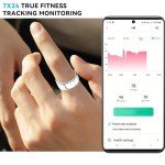 Hivisuals Smart Ring for Women Men, Bluetooth Connection, Health Ring, IP68 Waterproof, Fitness Ring Tracks Heart Rate/Sleep/Steps/Sports Activities/Blood Oxygen,Non-Subscription app (Silver, 8)