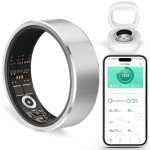 Smart Ring Fitness Tracker Ring for Men Women - Health Heart Rate Ring with Motion Tracking, Sleep Monitor, and Oximetry, No Subscription Fee, Family Care, Remote Photography, IP68 Waterproof(8#)