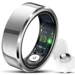 Hugrow Smart Ring for Men & Women, Wellness & Fitness Tracker with Sleep/Step/Heart Rate/Blood Oxygen/Calorie Counter, IP68 Waterproof Wearable Ring for iOS Android Silver #10