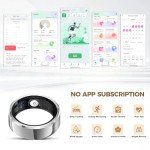 Hugrow Smart Ring for Men & Women, Wellness & Fitness Tracker with Sleep/Step/Heart Rate/Blood Oxygen/Calorie Counter, IP68 Waterproof Wearable Ring for iOS Android Silver #10