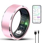 Twievo Smart Ring for Men/Women, Smart Rings with Calories/Heart Rate/Blood Oxygen/Sleep Monitoring,No Subscription Fee,5ATM Waterproof (Pink, 10#)