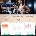 Smart Ring Fitness Tracker Ring for Men Women - Health Heart Rate Ring with Motion Tracking, Sleep Monitor, and Oximetry, No Subscription Fee, Family Care, Remote Photography, IP68 Waterproof(8#)