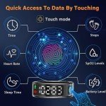 Gwenland Smart Ring Health Ring - Smart Rings for Women Men,Fitness Tracker Ring with LED Display Screen,Sleep Tracker Ring Compatible with iOS/Android Activity Tracker/Heart Rate/SpO2/Sleep/Step