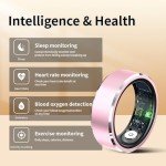Twievo Smart Ring for Men/Women, Smart Rings with Calories/Heart Rate/Blood Oxygen/Sleep Monitoring,No Subscription Fee,5ATM Waterproof (Pink, 10#)