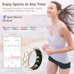 Health Tracker Ring for Women Men, Fitness Tracker with Heart Rate, Blood Oxygen, Sleep Tracker, Step Tracker, No Subscription Fee, IP68 Waterproof Smart Ring for iphone & Android (Rose Gold, 11#)
