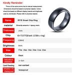 HECERE T5577 or UID chip RFID Black Ceramics Smart Finger rewrite Ring 125KHZ/13.56MHZ Wear for Men or Women (T5577 125KHZ-19MM)