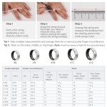 Smart Ring Fitness Tracker Ring for Men Women - Health Heart Rate Ring with Motion Tracking, Sleep Monitor, and Oximetry, No Subscription Fee, Family Care, Remote Photography, IP68 Waterproof(8#)
