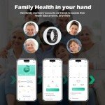 YULUCKGO Smart Ring Fitness Tracker for Men - Health Heart Rate Ring with Sleep Monitor and Blood Oxygen Tracking, No Subscription Fee, Family Care, Remote Photography,IP68 Waterproof (11#)