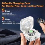 Gwenland Smart Ring Health Ring - Smart Rings for Women Men,Fitness Tracker Ring with LED Display Screen,Sleep Tracker Ring Compatible with iOS/Android Activity Tracker/Heart Rate/SpO2/Sleep/Step