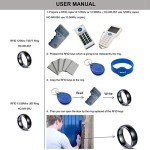 HECERE T5577 or UID chip RFID Black Ceramics Smart Finger rewrite Ring 125KHZ/13.56MHZ Wear for Men or Women (T5577 125KHZ-19MM)