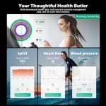 YULUCKGO Smart Ring Fitness Tracker for Men - Health Heart Rate Ring with Sleep Monitor and Blood Oxygen Tracking, No Subscription Fee, Family Care, Remote Photography,IP68 Waterproof (11#)