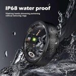 YULUCKGO Smart Ring Fitness Tracker for Men - Health Heart Rate Ring with Sleep Monitor and Blood Oxygen Tracking, No Subscription Fee, Family Care, Remote Photography,IP68 Waterproof (11#)