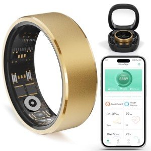 Smart Fitness Ring for Men & Women – Health & Activity Tracker with Heart Rate, Sleep Monitoring, Blood Oxygen, Motion Tracking, and Remote Camera Control, Waterproof & No Subscription Required (8#)