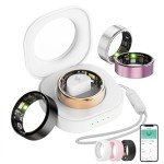 Smart Ring For Women Men, Health Tracker with Heart Rate/Blood Oxygen/Blood Pressure/Sleep Monitoring/Step Counting, IP68 Waterproof Fitness ring, No App Fees for iPhone & Android (Lavender Pink, 9#)