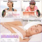 Health Tracker Ring for Women Men, Fitness Tracker with Heart Rate, Blood Oxygen, Sleep Tracker, Step Tracker, No Subscription Fee, IP68 Waterproof Smart Ring for iphone & Android (Rose Gold, 7#)