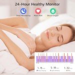 Health Tracker Ring for Women Men, Fitness Tracker with Heart Rate, Blood Oxygen, Sleep Tracker, Step Tracker, No Subscription Fee, IP68 Waterproof Smart Ring for iphone & Android (Rose Gold, 7#)