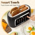 Tesslux Touch Screen 4 Slice Toaster, Black