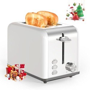 YSSOA Stainless Steel 2 Slice Toaster with Extra Wide Slots