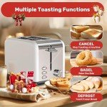 YSSOA Stainless Steel 2 Slice Toaster with Extra Wide Slots