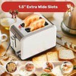 YSSOA Stainless Steel 2 Slice Toaster with Extra Wide Slots
