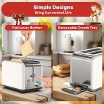 YSSOA Stainless Steel 2 Slice Toaster with Extra Wide Slots