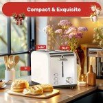 YSSOA Stainless Steel 2 Slice Toaster with Extra Wide Slots