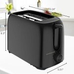 OVENTE Compact 2 Slice Electric Toaster - Black