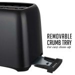 OVENTE Compact 2 Slice Electric Toaster - Black