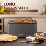 Mecity 4-Slice Long Slot Toaster with Warming Rack