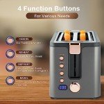 Mecity 4-Slice Long Slot Toaster with Warming Rack