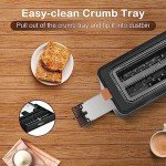 Mecity 4-Slice Long Slot Toaster with Warming Rack