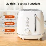Retro Stainless Steel 2-Slice Toaster with 6 Levels