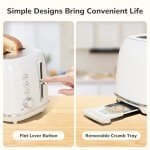 Retro Stainless Steel 2-Slice Toaster with 6 Levels