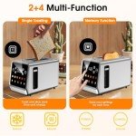 Smart Stainless Steel 2-Slice Touch Screen Toaster