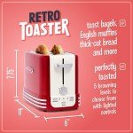 Retro 2-Slice Toaster with Vintage Design, Red