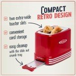 Retro 2-Slice Toaster with Vintage Design, Red