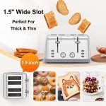 Retro Stainless Steel 4-Slice Toaster with 7 Settings