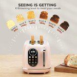 Keenstone Retro Touch Screen 2-Slice Toaster – Pink