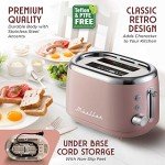 MÜELLERHOME Retro 2-Slice Toaster in Pink
