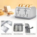 Retro Stainless Steel 4-Slice Toaster with 7 Settings