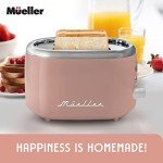 MÜELLERHOME Retro 2-Slice Toaster in Pink