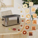 Anfilank 4-Slice Stainless Steel Toaster with Timer