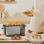Anfilank 4-Slice Stainless Steel Toaster with Timer