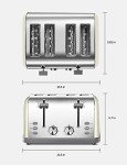 Yabano 4-Slice Stainless Steel Toaster with 7 Shades