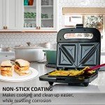 OVENTE Electric Sandwich Maker with Non-Stick Plates
