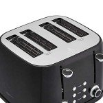 4-Slice Toaster with 6 Browning Settings - Black