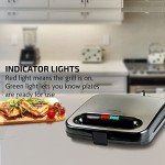 OVENTE Electric Sandwich Maker with Non-Stick Plates