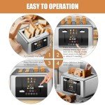 Whall 4-Slice Touch Screen Stainless Steel Toaster